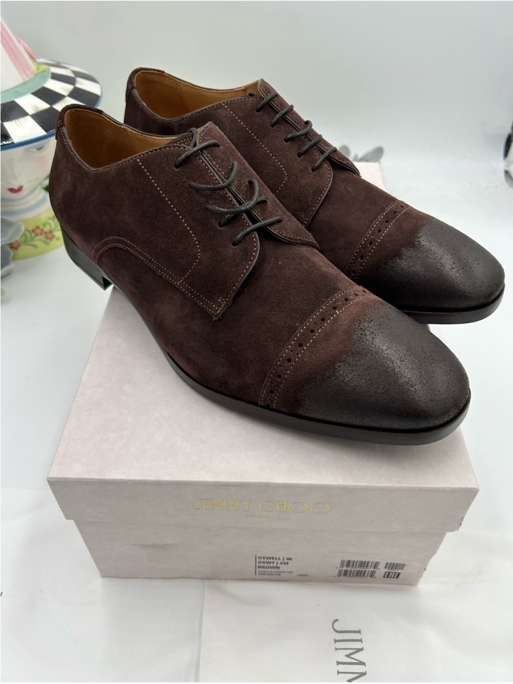 Men’s Jimmy Choo cap toe burnished Oxford size 46 made in Italy